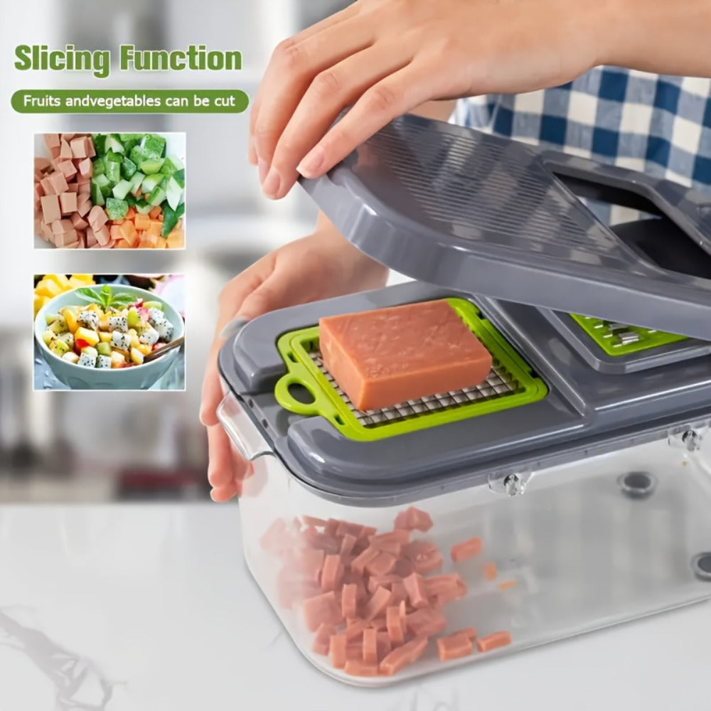 Vegetable Chopper Multifunctional Food Slicer Dicer Cutter 8 Blades Kitchen Tool Set