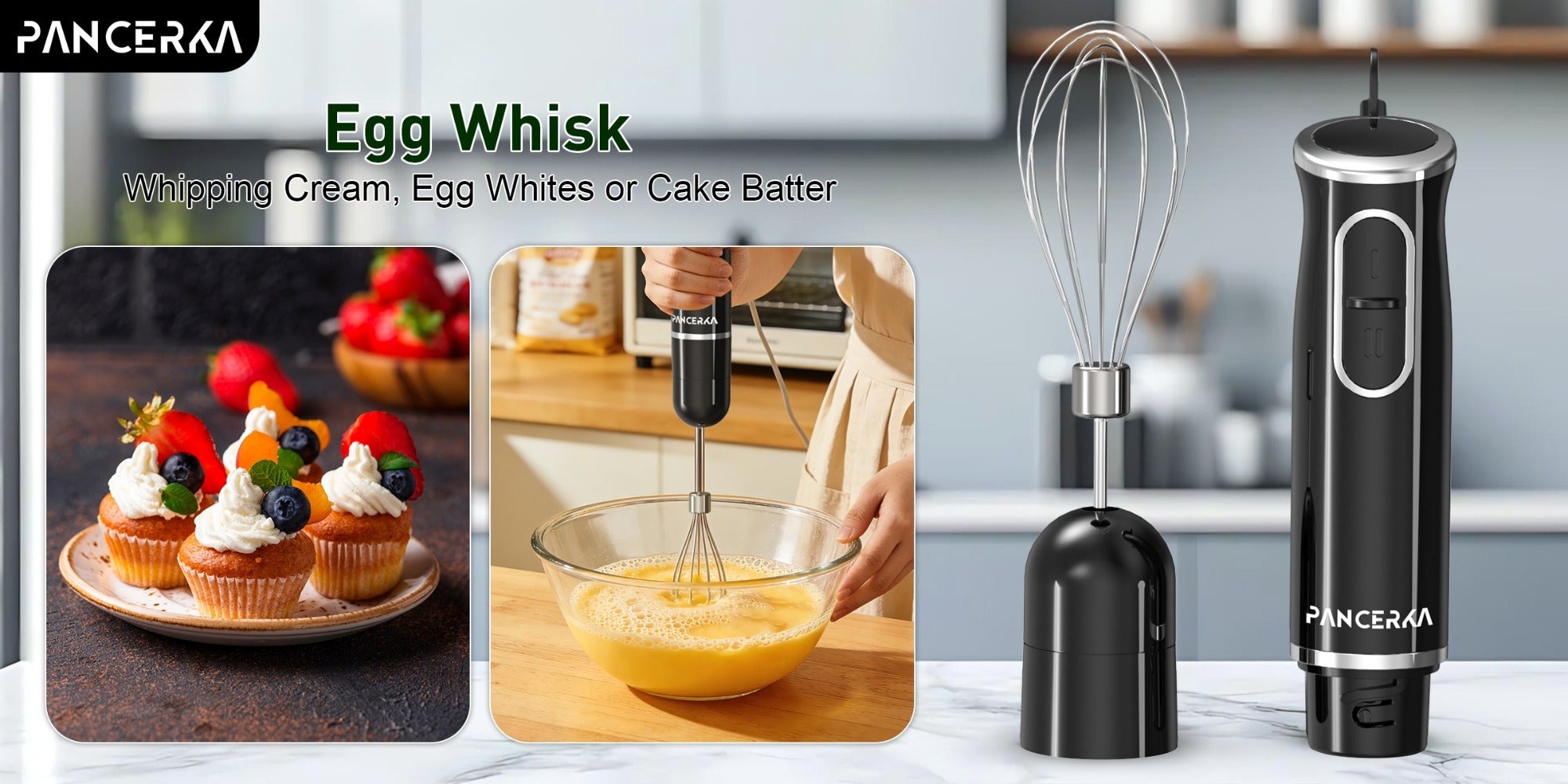 Immersion Blender 8-in-1 Electric Hand Blender with Turbo Mode & Detachable Base ¨C 304 Stainless Steel Handheld Blender with Whisk Milk Frother Attachments for Smoothies Soups Baby Food Puree