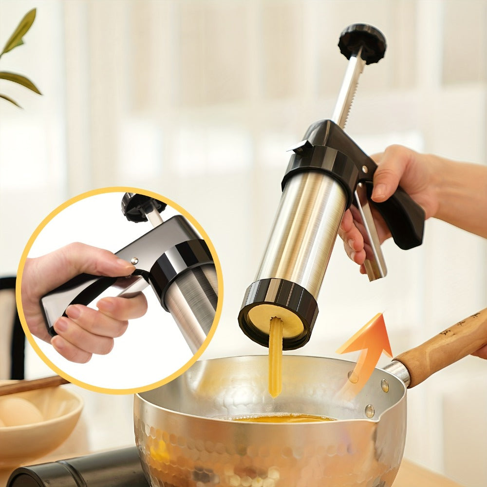 Cookie Press Biscuit Machine 8pcs, Heavy Duty Manual Spanish Cookie Maker with 8 Discs, No Electricity Required, Three-Stable System, Easy to Clean, for Home and Commercial Kitchen Pastry Baking