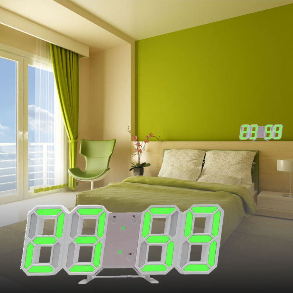 3D LED Digital Alarm Clock Colorful Night Light Home Decor Bedroom Desk Clock USB Powered