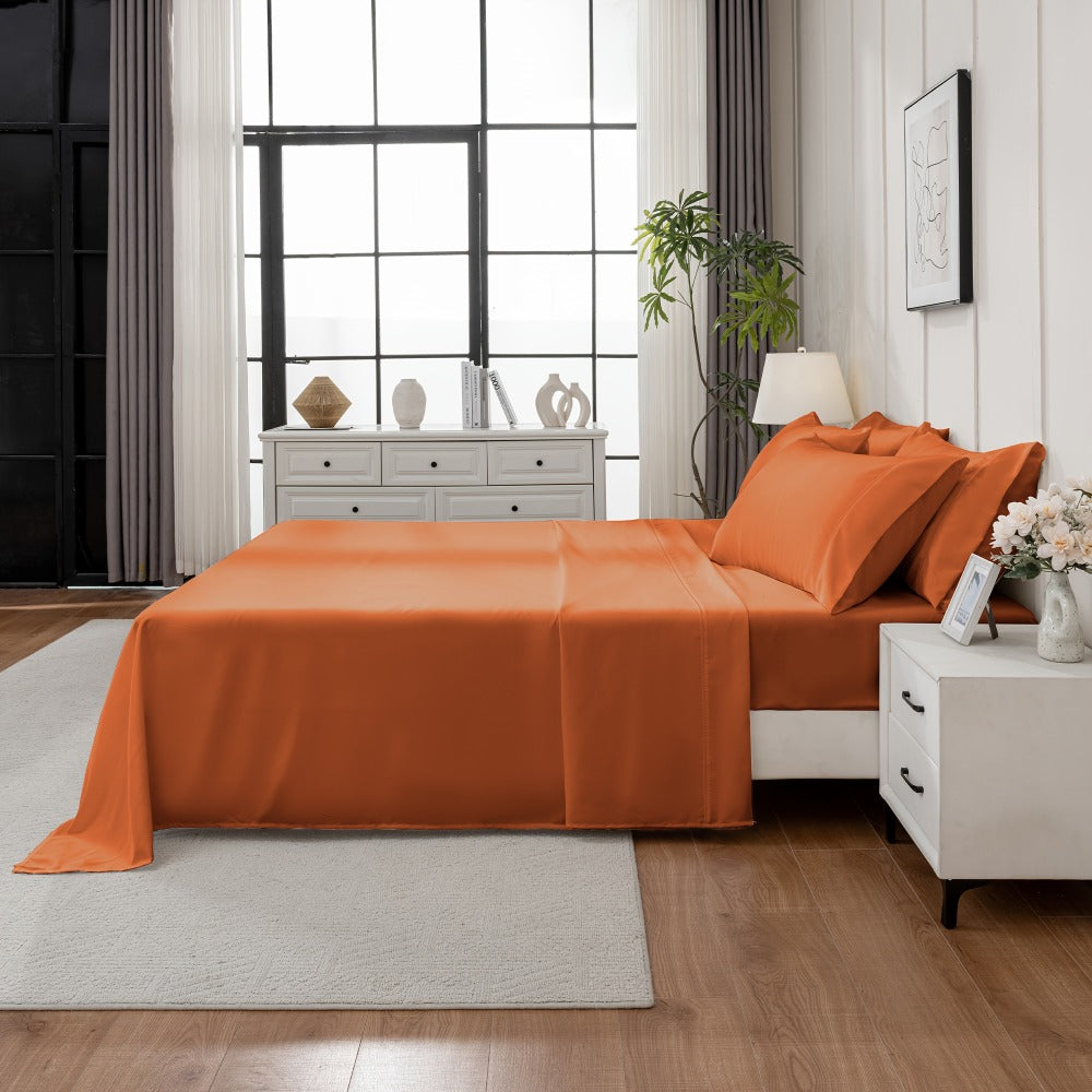 Bed Sheet Set Soft Breathable Cooling Microfiber Fitted & Flat Sheets with Deep Pockets ¨C Wrinkle Free Hotel Luxury Bedding in Multiple Colors & Sizes