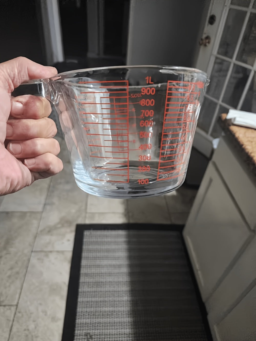 Glass Measuring Cup Heat Resistant Large Capacity with Handle 16.9 oz 33.8 oz Reusable Kitchen Baking Liquid Measuring Cup Set with Measuring Spoons