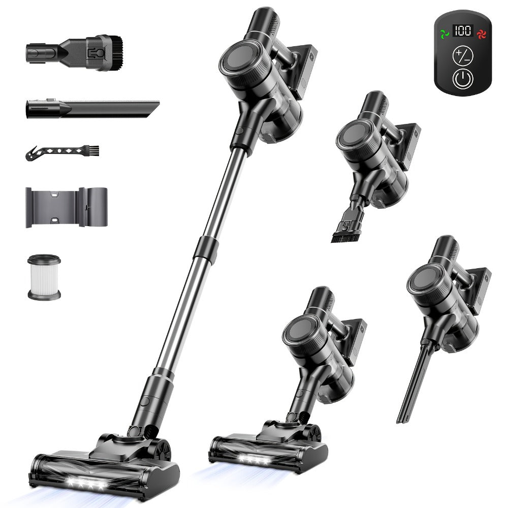 Cordless Vacuum Cleaner 55KPa 8-in-1 Stick Vacuum with LED Light 180¡ã Swivel Lightweight Wireless for Hardwood Carpet Pet Hair Stairs Car Sofa Home Office