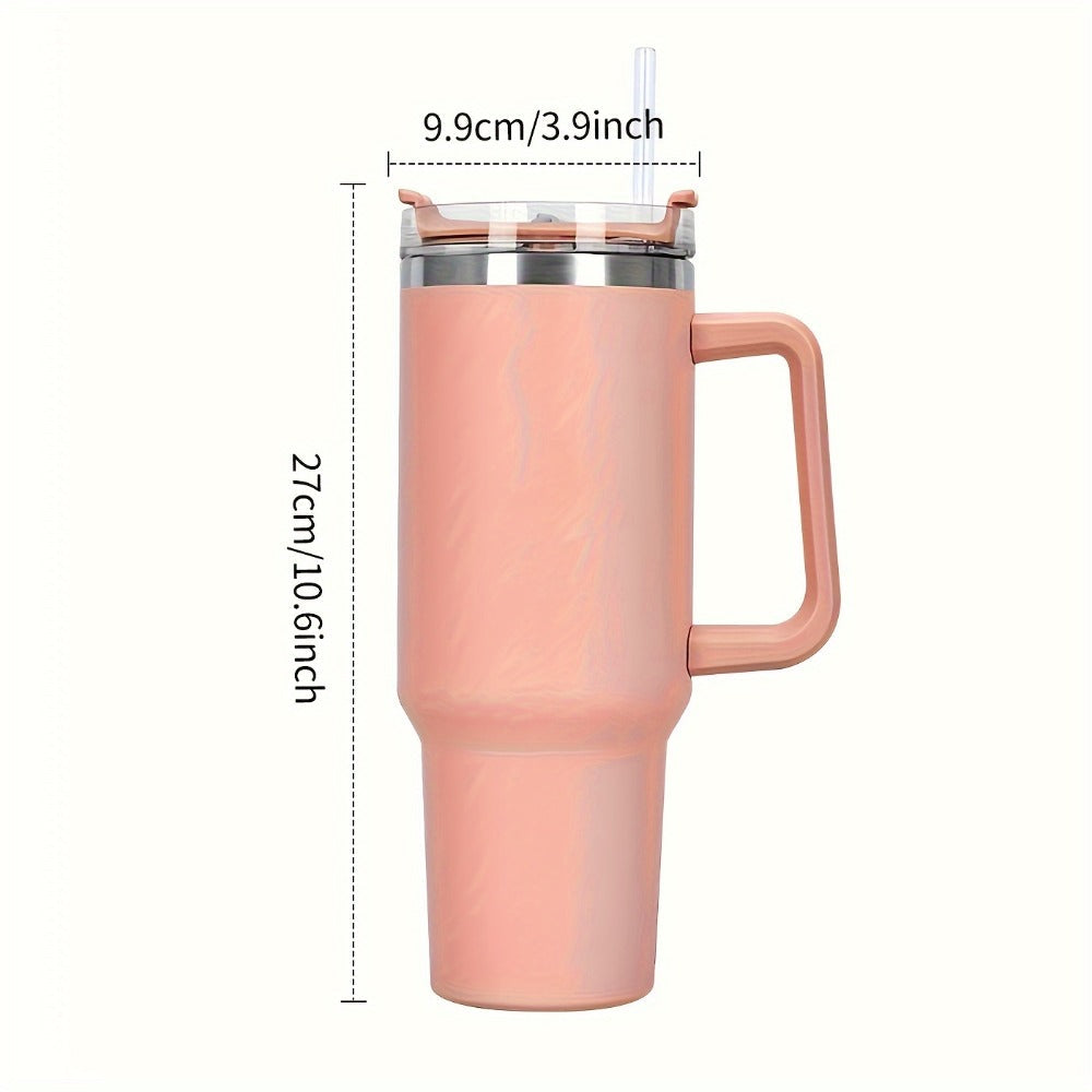 Water Bottle 40oz Stainless Steel with Lid and Straw - Leak Proof Insulated Cold Water Cup for Outdoor Sports Gym Hiking and Travel, Large Capacity Reusable Drink Bottle for Men and Women, Available in 6 Colors