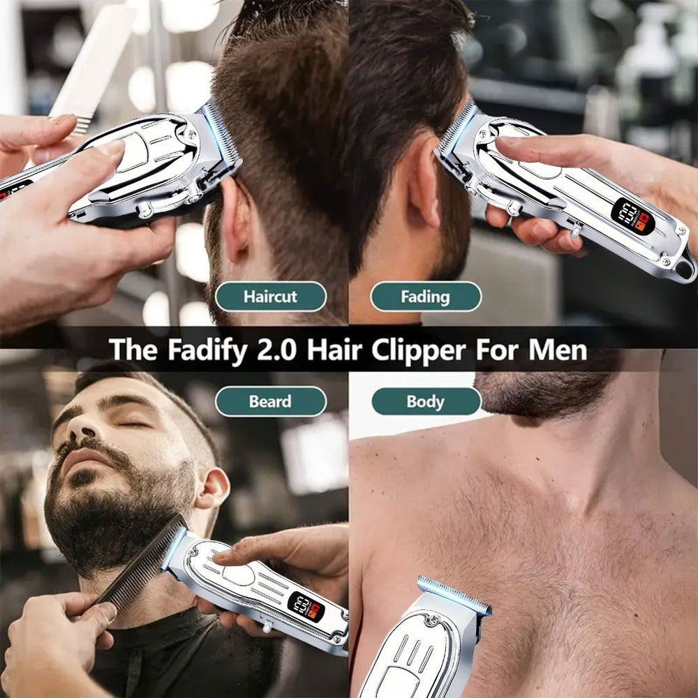 T-Blade Trimmer Set 2 or 3 Piece - USB Rechargeable Hair Clipper Beard Trimmer & Sideburns Shaver, Odorless Portable Barber Kit with Limiting Comb & Cutting Brush for Home Use, Gift for Men