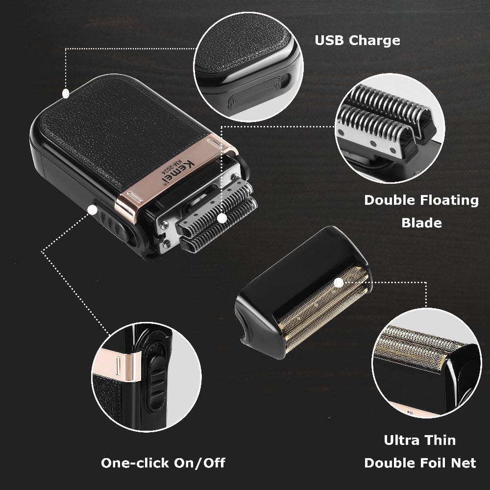 Men's Rotary Electric Shaver USB Rechargeable Long Battery Life Cordless Wet Dry Razor Close Shave Beard Grooming Tool Father's Day Gift