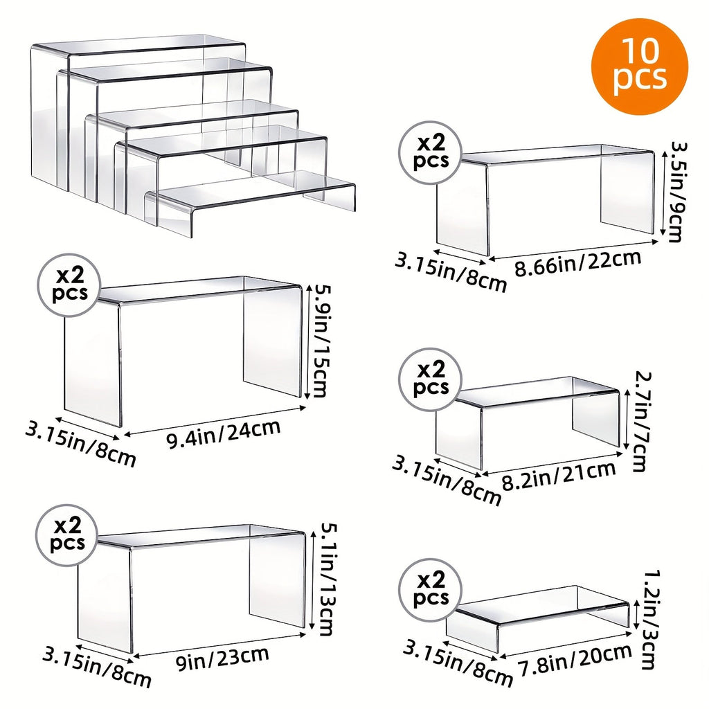 Clear Acrylic Risers Display Stands Set Funko Pop Cupcake Jewelry