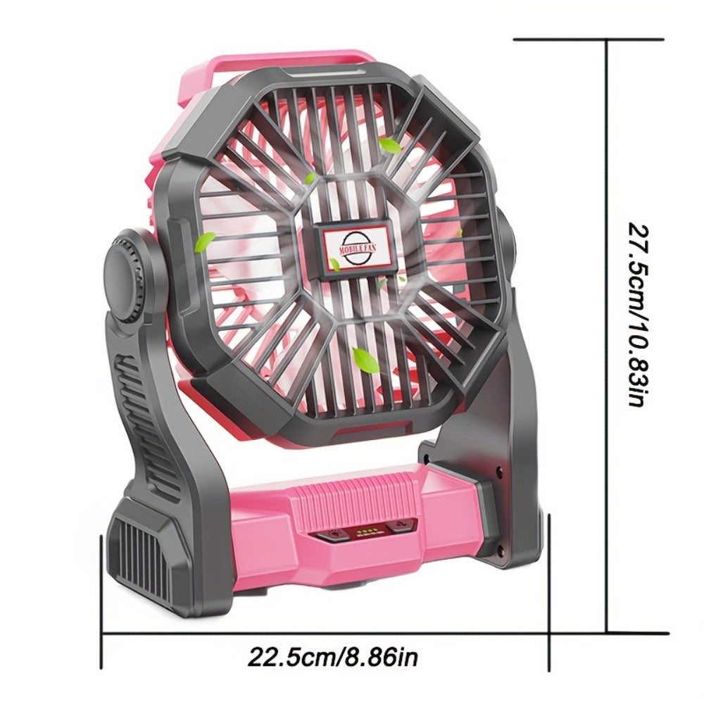 Camping Fan with LED Lantern, 3-in-1 Battery Powered Portable Fan Light for Tent Outdoor, Rechargeable Electric Fan with Timer 360¡ã Rotation, for Camping Hiking Barbecue Travel Emergency