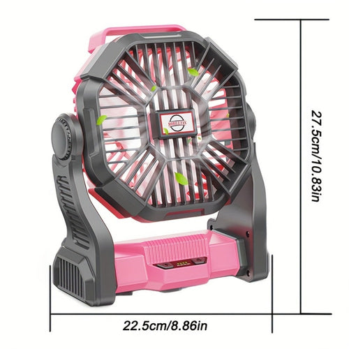 Camping Fan with LED Lantern, 3-in-1 Battery Powered Portable Fan Light for Tent Outdoor, Rechargeable Electric Fan with Timer 360¡ã Rotation, for Camping Hiking Barbecue Travel Emergency