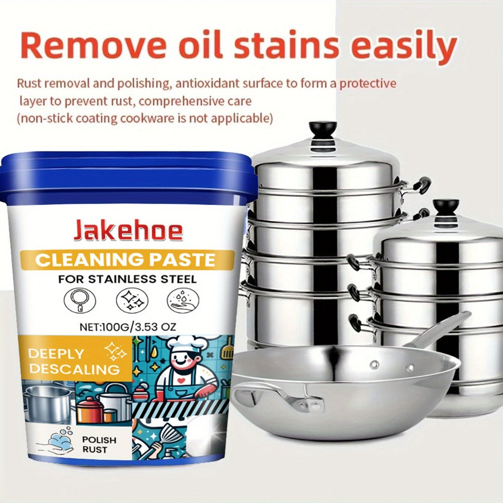 Cookware Bottom Cleaner Paste - Black Burn Stain Remover for Pots & Pans, Stainless Steel Cleaning Scrub with Sodium Chloride