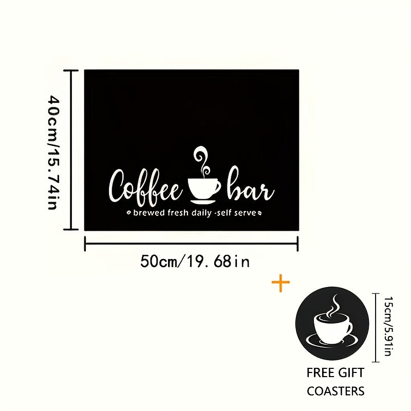 Coffee Machine Mat Absorbent Dish Drying Mat Bohemian Coffee Bar Mat for Kitchen Countertop Coffee Station Accessories Placemat Decor