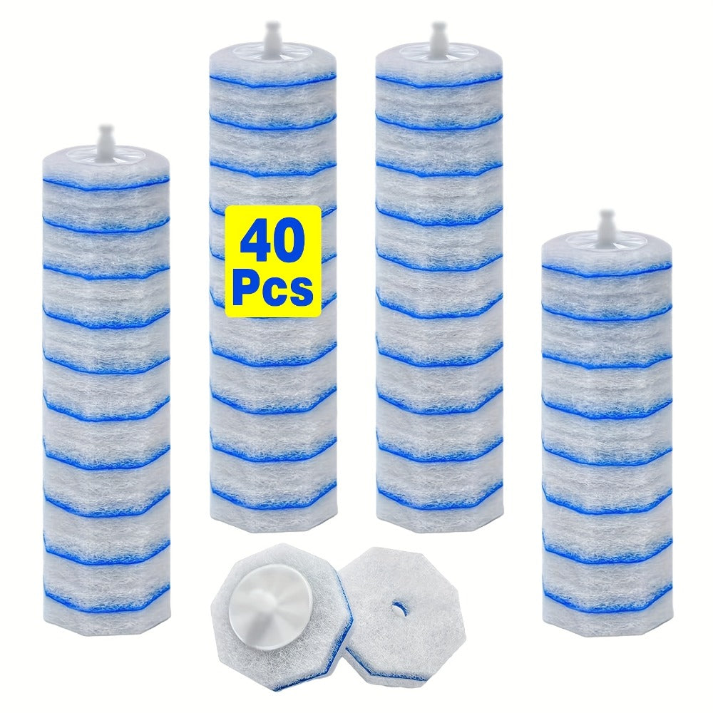 Toilet Wand Refills Compatible with Clorox ToiletWand, Disposable Microfiber Toilet Bowl Cleaner Refills, No-Touch Replacement Scrubbing Heads for Toilet Cleaning ¨C 40 & 80 Count (Handle Not Included)