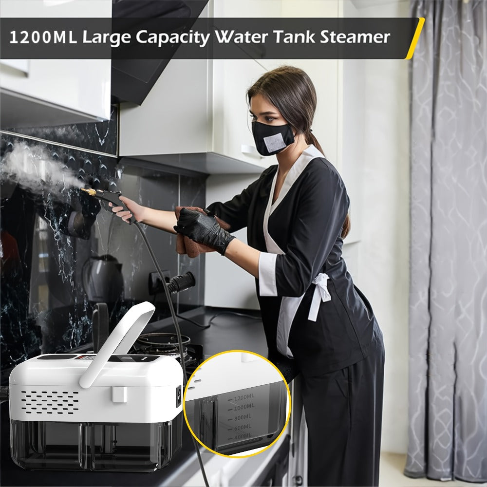 Handheld Steam Cleaner 2500W High Pressure for Home Kitchen Grease Sofa Air Conditioner Washing Machine Floor Tile Bathroom