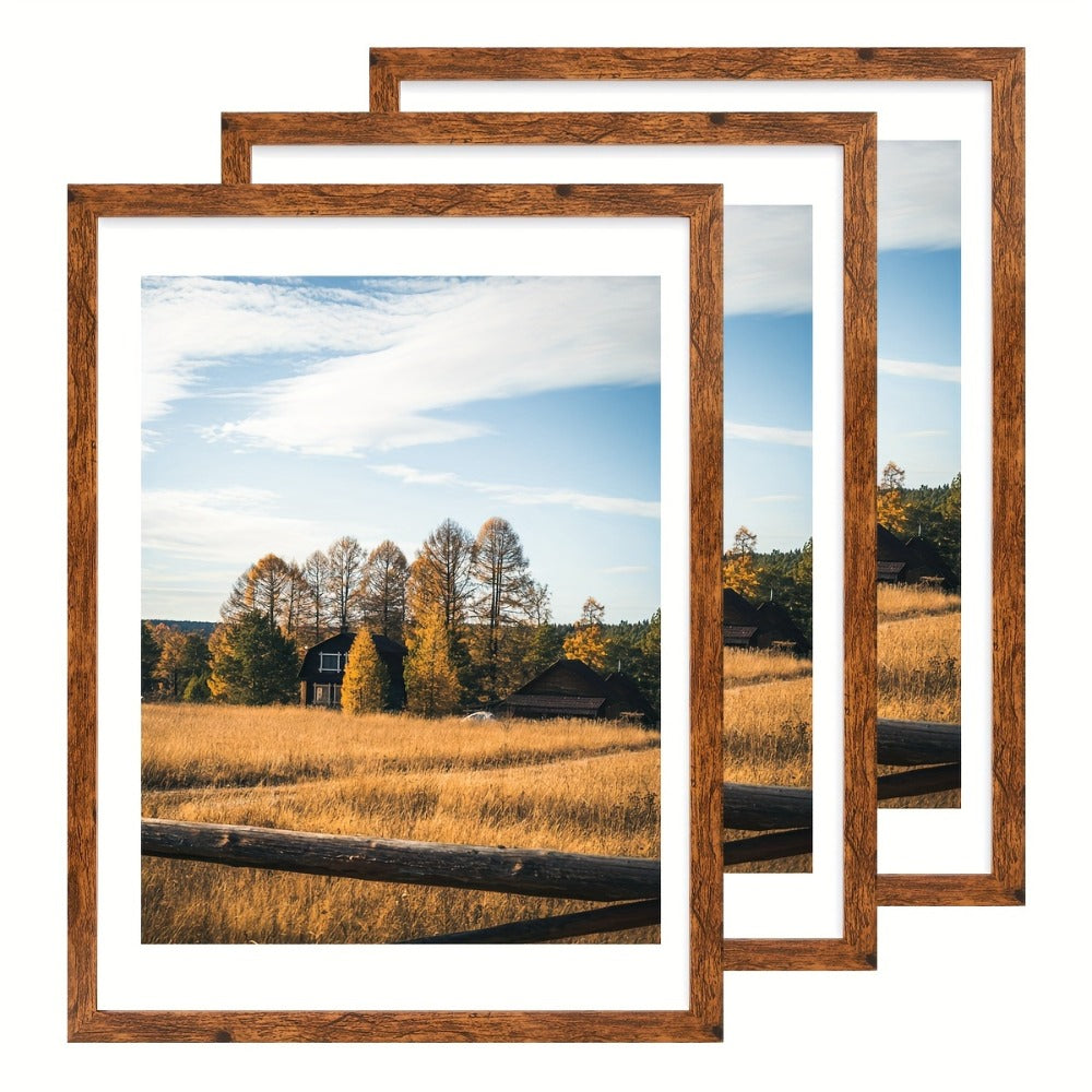 Wall Photo Frames Set of 3 ¨C 12x16 Inch Picture Frames for Wall Display, Multiple Colors, Hallway & Living Room Decor, Gift-Ready