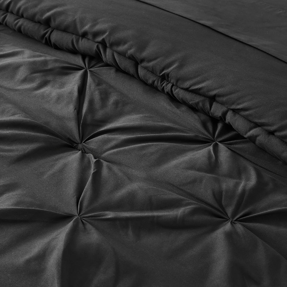 Comforter Set Luxurious Pleated 5/7pcs Bed in a Bag | Soft Plush Fiber Fill, Year-Round Warmth - Quilted Comforter, Flat & Fitted Sheet, Pillowcases & Shams, Complete Bedding Set Twin Full Queen King