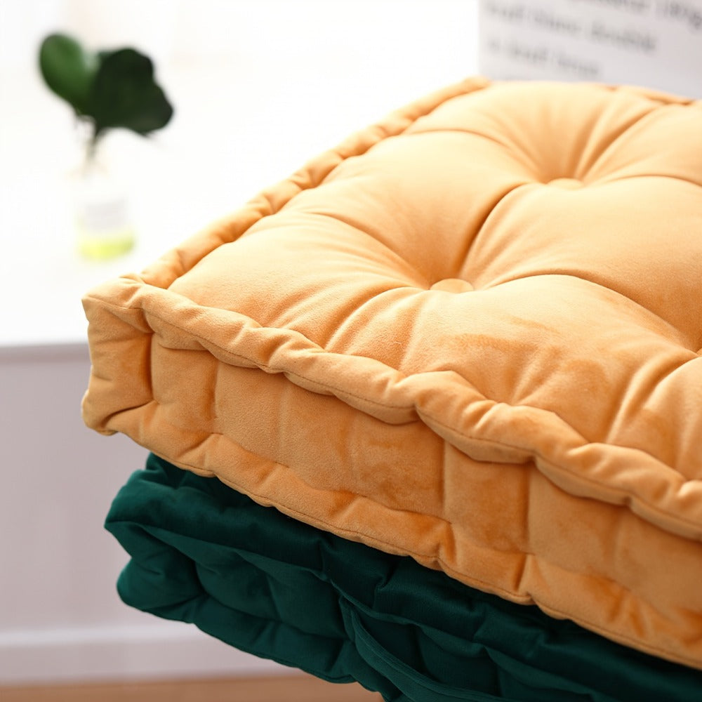 Square Flannel Floor Cushion Thickened Futon Meditation Mat Chair Seat Pad Bay Window Pillow All Season Indoor Sitting Cushion Zafu Yoga Mat