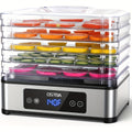 Food Dehydrator Machine 5 Stainless Steel Trays 420W with 48-Hour Timer Temperature Control 95-160¡ãF 360¡ã Airflow BPA-Free Dehydrator for Jerky Herbs Meat Fruit Mushrooms with Recipe Book