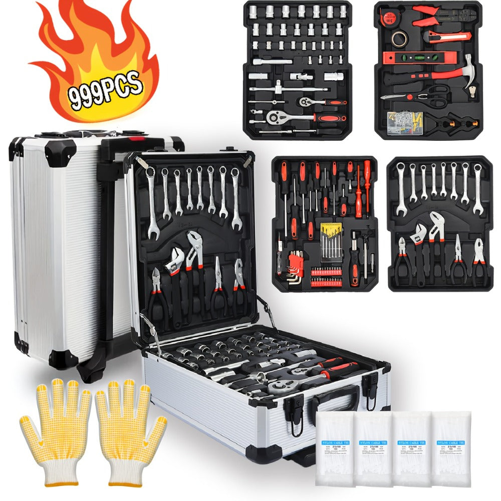 Ratchet Socket Wrench Set with Handle ¨C 50/53/96/123/218/999PCS | 3/8¡± Drive CR-V Steel | Metric & Imperial Sizes | Car Maintenance, Boat & Home Repair Tool Kit for Mechanics