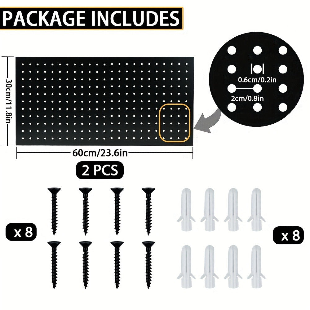 Metal Pegboard Wall Panels Garage Tool Storage Organizer Heavy Duty Steel Peg Board Wall Mounted Workshop Shed Craft Room 2 Pack 4 Pack