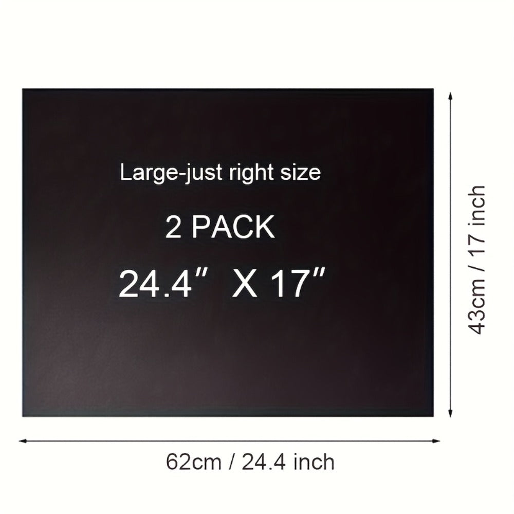 Nonstick Oven Liner Mat 2-Pack, Extra Large Heavy Duty Reusable Oven Bottom Protector, PTFE Oven Mat for Electric Oven, Trimable Oven Floor Liner Catches Drips Spills, 17x24 Inch, Heat Resistant to 260¡ãC