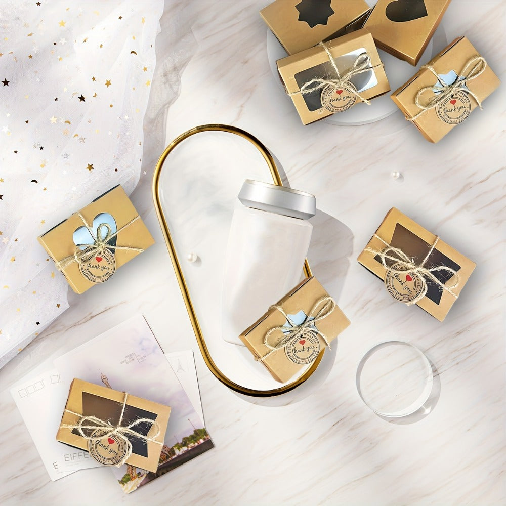 Kraft Soap Boxes with Window 100 Pcs | Small Soap Packaging Boxes for Homemade Soap | Bakery Candy Cookie Gift Box | Kraft Paper Box Packaging Supplies for Small Business