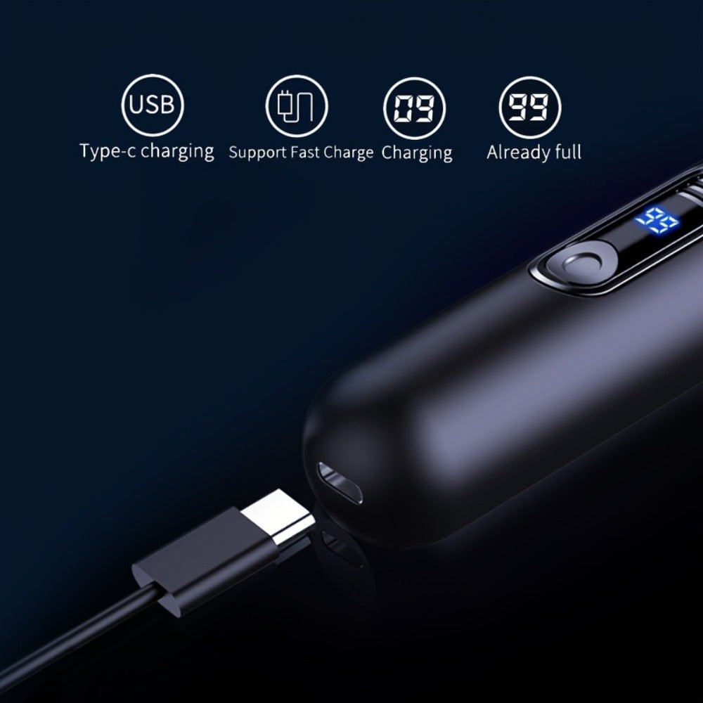 Electric Nose Trimmer with LED Display ¨C USB Rechargeable Painless Facial Hair Removal Device for Men & Women, Nose Ear & Eyebrow Trimmer, Upgraded Grooming Tool, Ideal Gift