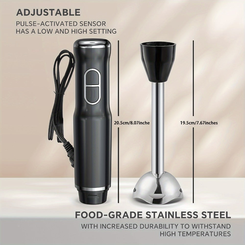 Immersion Blender 400W with Turbo Mode - Handheld Stick Blender with 304 Stainless Steel Blades, 2-Speed Electric Hand Blender, Detachable Shaft, Portable Immersion Mixer for Soups, Smoothies & Baby Food