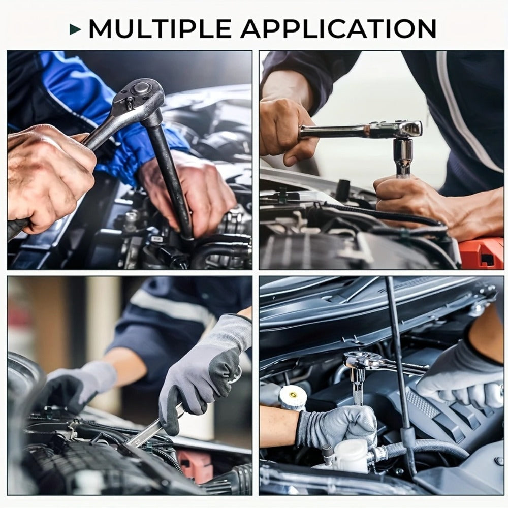 Professional Auto & Bicycle Repair Tool Set 50/53PCS ¨C Ratchet Wrench Kit | Racing-Grade Car Maintenance Tools | Socket Set for Auto Parts, Bike & Machinery Repair | Orange