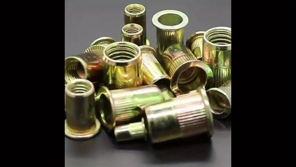 860pcs Rivet Nut Kit SAE UNC Assortment ¨C Zinc Plated Carbon Steel Flat Head Insert Threaded Nuts 7 Sizes with Case for Auto Furniture & Industrial Projects