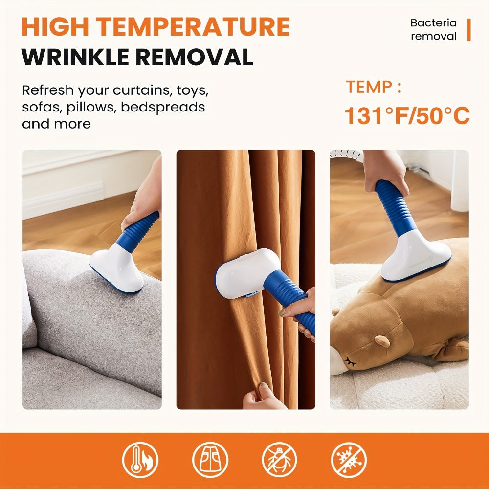 Garment Steamer Hanging Iron Machine 1500W, Vertical Steam Iron with 1.8L Large Water Tank, 60 Min Continuous Steam, 45s Fast Heat-Up, Roll Wheels, Adjustable Handheld Steamer for Clothes Home Commercial