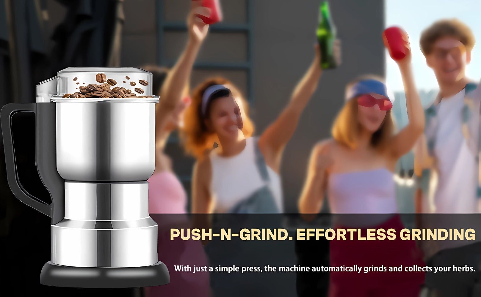 Electric Coffee Grinder 300W High Power Spice Grinder for Coffee Beans Spices Seeds and Grains Multifunctional One-Touch Grinding Machine for Home Kitchen