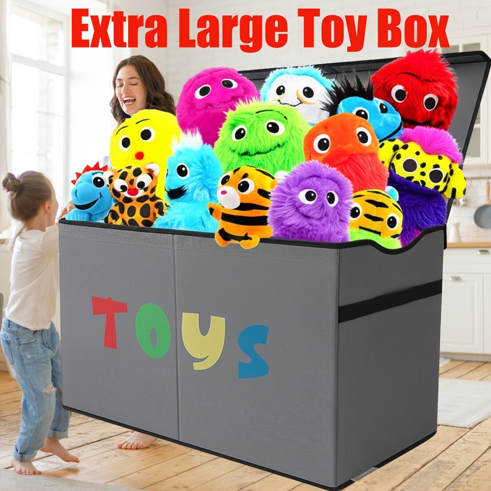 Extra Large Collapsible Kids Storage Chest with Lid ¨C 31.7 Gal Toy Box Organizer Bins for Boys Girls Bedroom Nursery Living Room