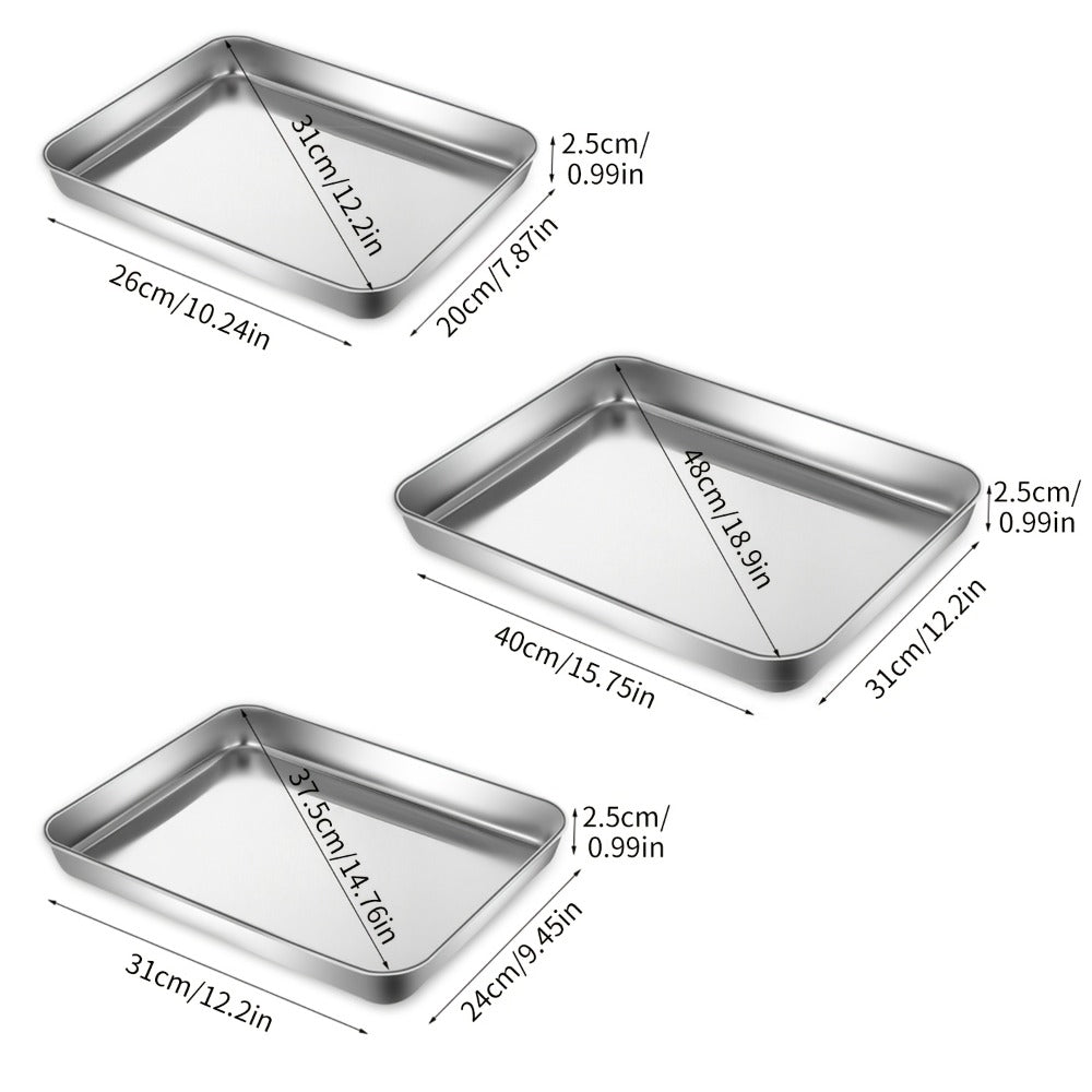 Baking Sheet and Rack Set Stainless Steel Half Sheet Pan with Cooling Rack Heavy Duty Rust Free Dishwasher Safe for Cookie Baking Roasting Grilling 2 3 4 Pan Options