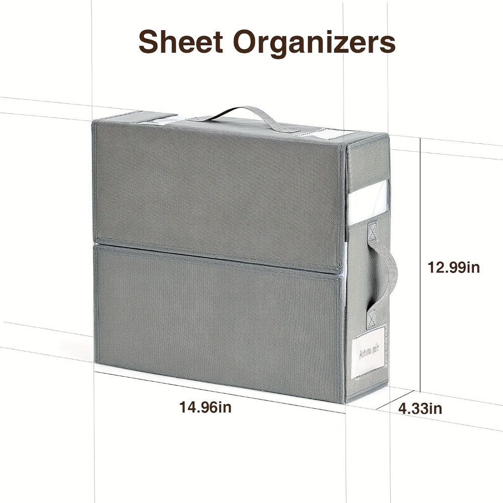 Sheet Organizers and Storage Foldable Closet Organizer Boxes for Bedding, Blankets & Clothes ¨C Bedroom Wardrobe Under Bed Storage Containers, 3 or 6 Pack