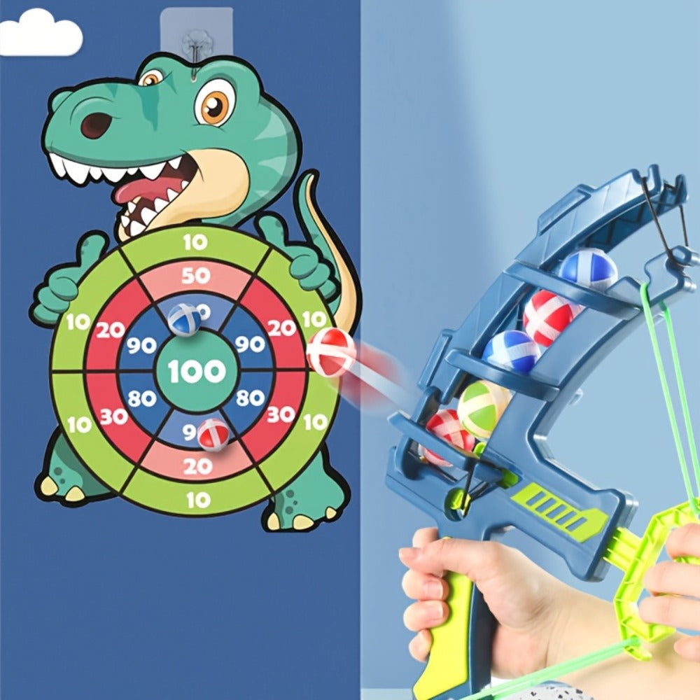 Dinosaur Sticky Target Ball Set with Blue Bow ¨C Multiple Game Modes, Party Favor for Kids, Safe & Durable Fun Toy Gift for Her & Him