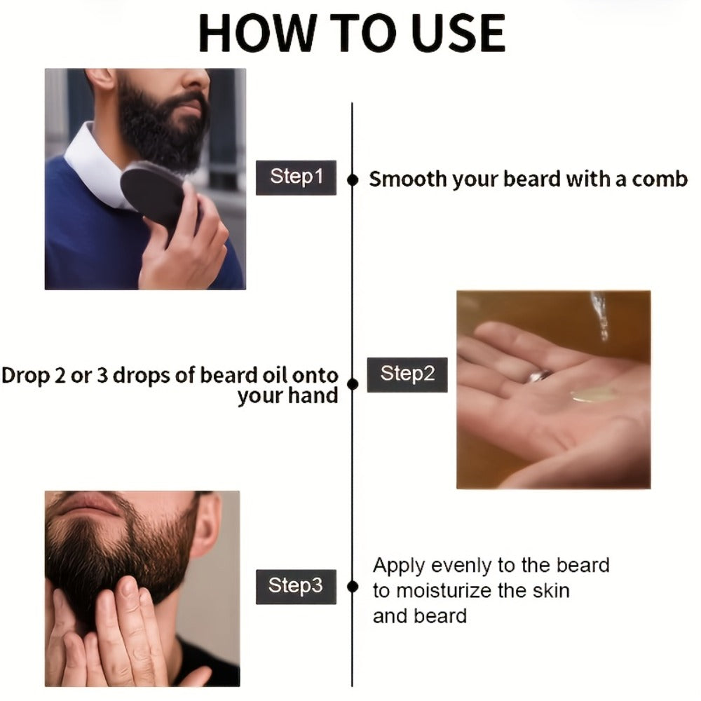 Beard Oil for Men ¨C Sandalwood Scent with Plant Essence, Deep Moisturizing & Nourishing Beard Care Oil for Soft Smooth Glossy Beard, Daily Grooming Essential for Men, 30ml