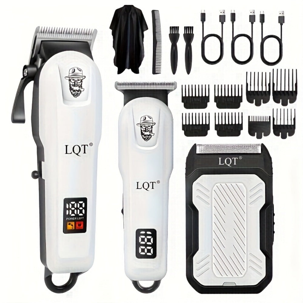 Electric Hair Clipper Set for Men - Professional Cordless Hair Trimmer Kit with Hairdressing Tools, Portable Shaver, Home Barber Set, Gift for Him