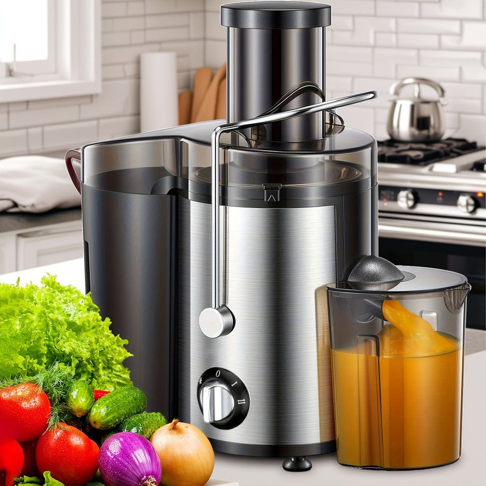 500W Juicer Machine with 3-Inch Wide Mouth Feed Chute - Centrifugal Juicer Extractor for Fruits & Vegetables, Stainless Steel, BPA-Free, Fast Juicing, Easy to Clean & Install, Black