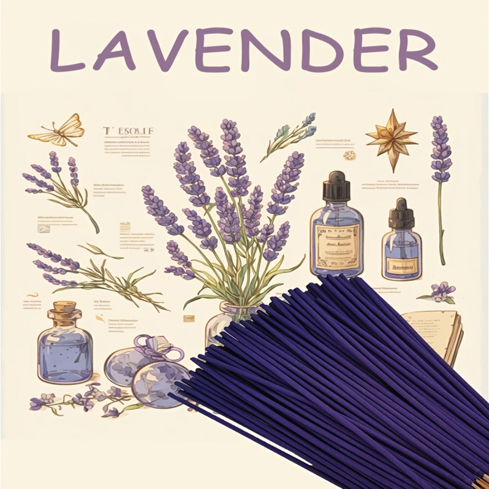 Lavender Incense Sticks 195pcs 8.7in Natural Aromatherapy Incense for Home Yoga Room Meditation Tea Room Relaxation Calming Atmosphere Stress Relief Indoor Fragrance Incense Set