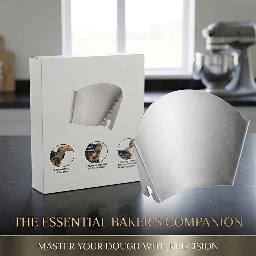 KitchenAid Pouring Chute Stainless Steel Stand Mixer Attachment - Universal Funnel Shield for Tilt-Head & Bowl-Lift 4.5-8 Qt, Anti-Splash Flour Dust Guard, Dishwasher Safe, Gift Box Included