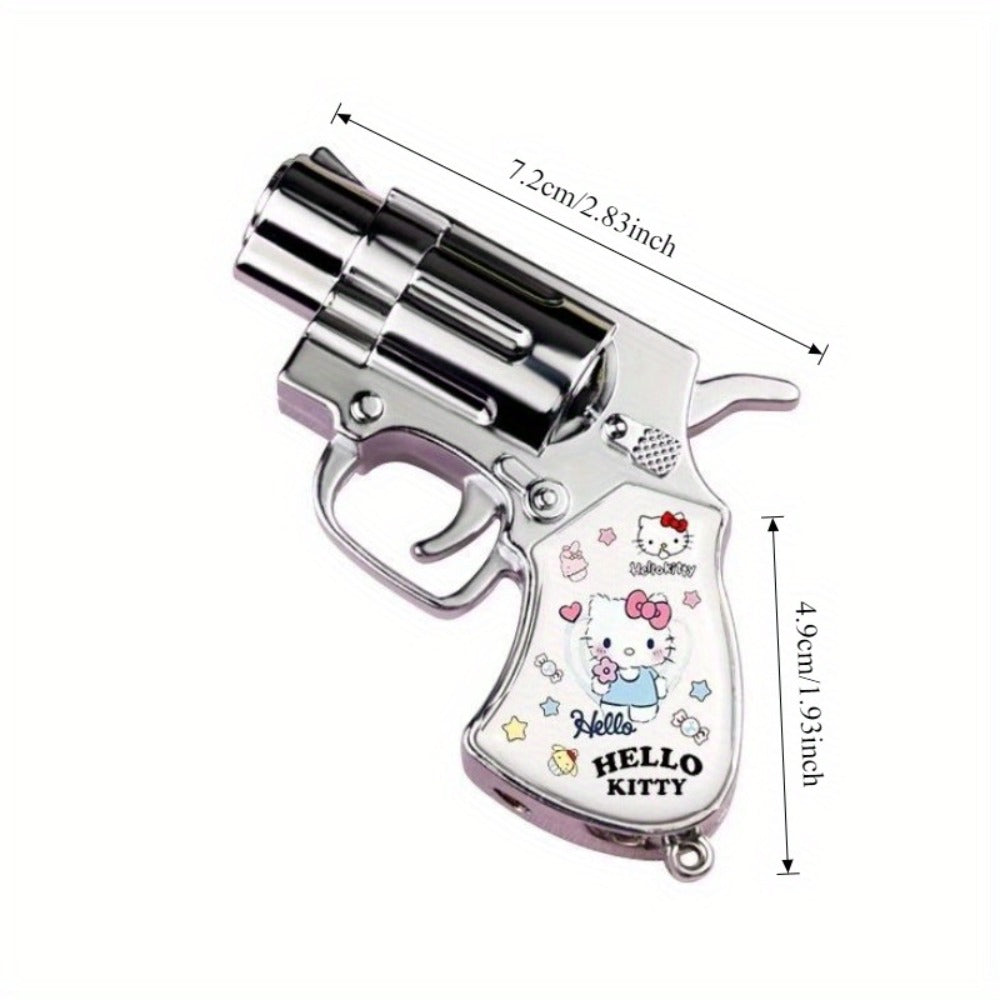 Cute Cartoon Lighter with Keychain ¨C Sanrio Hello Kitty & Kuromi Mini Windproof Flame Lighter, Portable Blue Fire Lighter for Cigarettes, Creative Kawaii Gift Idea, No Battery Required (Butane Not Included)