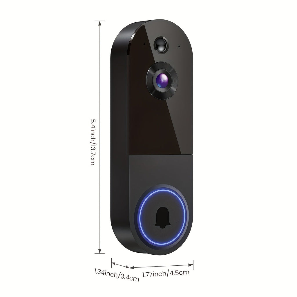 Wireless Video Doorbell Camera 1440P WiFi | AI Snapshot Night Vision Two-Way Intercom Rechargeable Battery | Photo Video Local Storage Smart Home Doorbell White Black