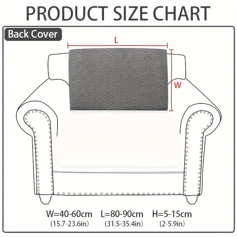 Jacquard Stretch Sofa Cover Non-Slip | Elastic Wear-Resistant Couch Slipcover, Polyester Jacquard Fabric, 1 to 4 Seat Sectional L-Shape, Armrest Backrest, Machine Washable