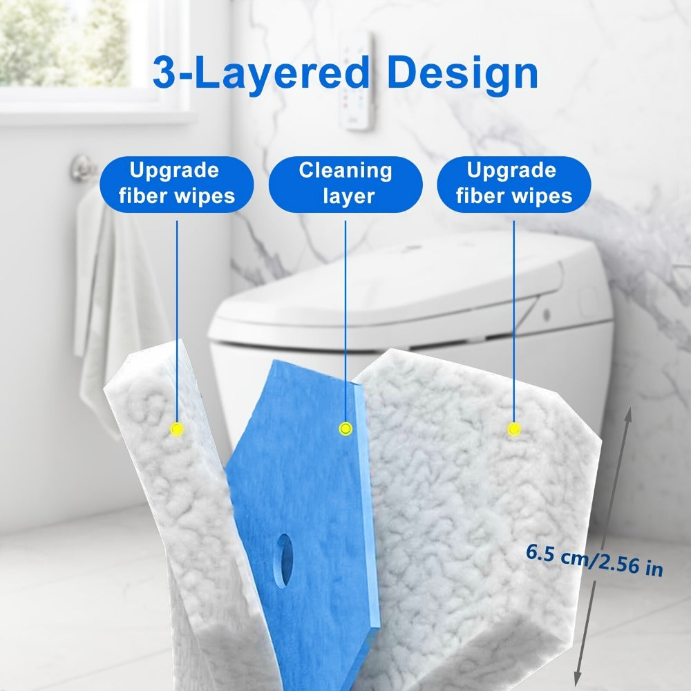 Disposable Toilet Wand Refills 120 or 58 Count Compatible with Clorox ToiletWand Upgraded Fiber Deep Clean Removes Rust Scale Hard Water Stains Toilet Bowl Brush Replacement Heads