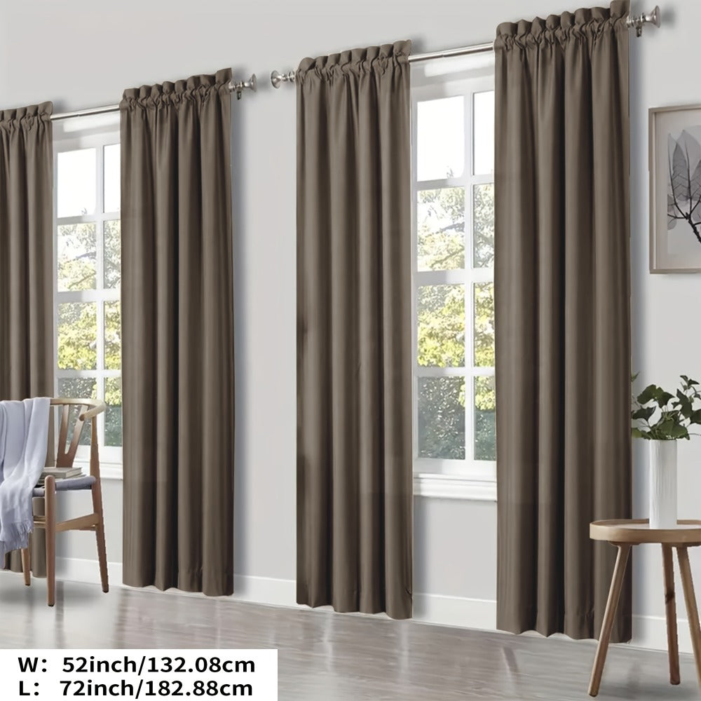 Blackout Curtains 4 Panels Thermal Insulated Room Darkening Drapes ¨C Rod Pocket, Energy Saving, Solid Color for Bedroom & Living Room, 7 Colors & Multiple Sizes