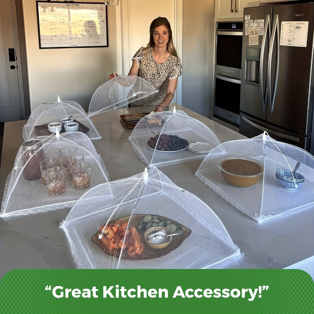 Pop-Up Mesh Food Covers for Outdoor Use - Large Collapsible Tent Covers for Picnic, BBQ, Buffet & Gatherings (3pcs / 9pcs)