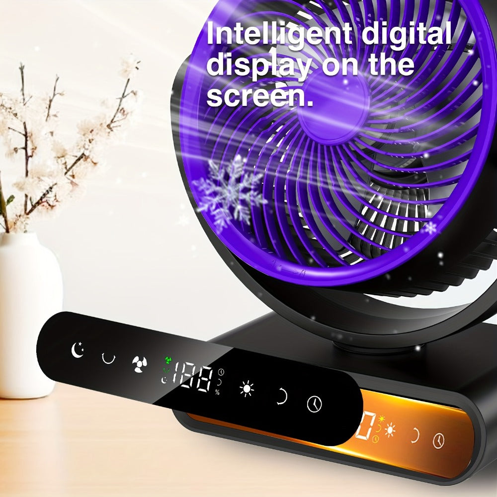Camping Fan with LED Light Battery Powered 20000mAh 40000mAh 9-Inch 5-Speed Remote Control 90¡ã Tilt 120¡ã Oscillating Quiet Air Circulator for Outdoor Home