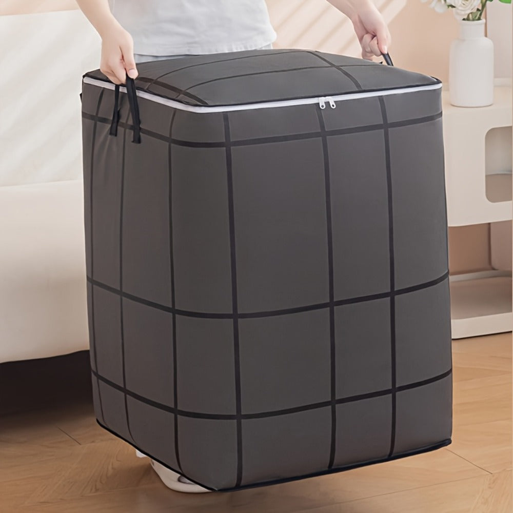 Clothing Storage Bags 3-Piece XL Set Foldable Wardrobe Organizer Boxes | Reinforced Handles & Sturdy Zippers | Large Storage Containers for Clothes Blankets Quilts Bedding | Closet Organization