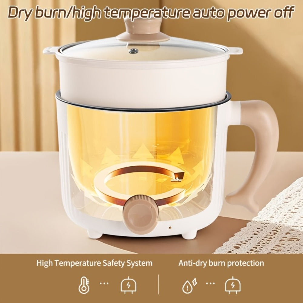 Electric Hot Pot Portable Electric Wok ¨C Non-Stick Coating, Triple Power Control, Multi-Functional Stewpot for Hotpot, Soup, Steak, Ramen & Gourmet Cooking, 60.87oz or 118.35oz