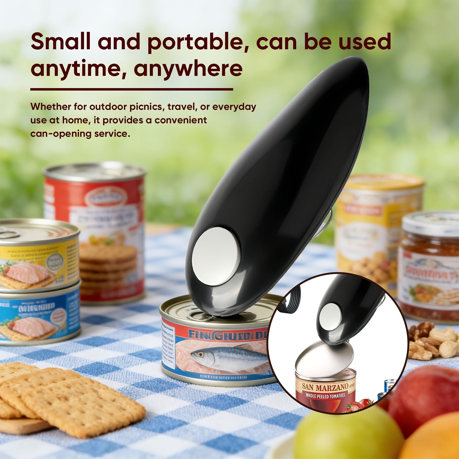 Electric Can Opener One Touch Automatic - Hands Free for Seniors & Arthritis, Kitchen & Camping Gift